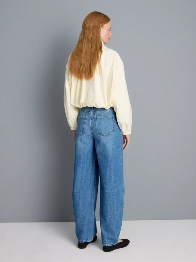 Ultimate cotton denim barrel-leg jeans