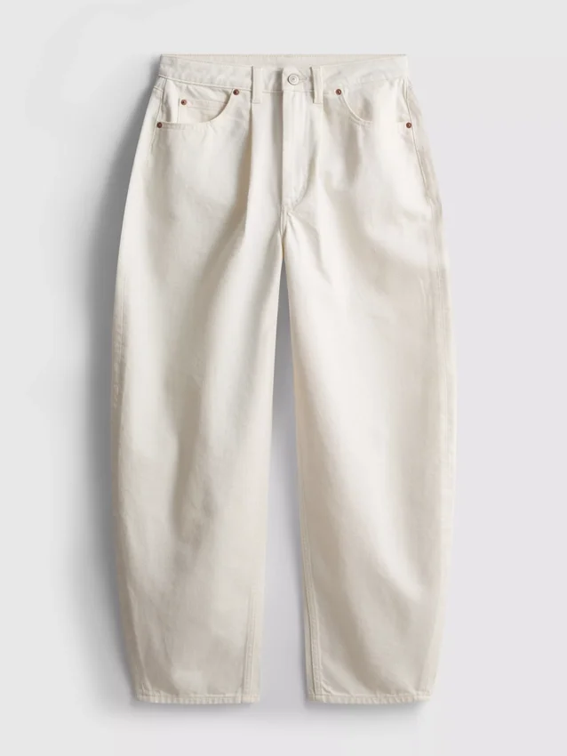 Ultimate cotton denim barrel-leg jeans