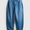 Ultimate cotton denim barrel-leg jeans