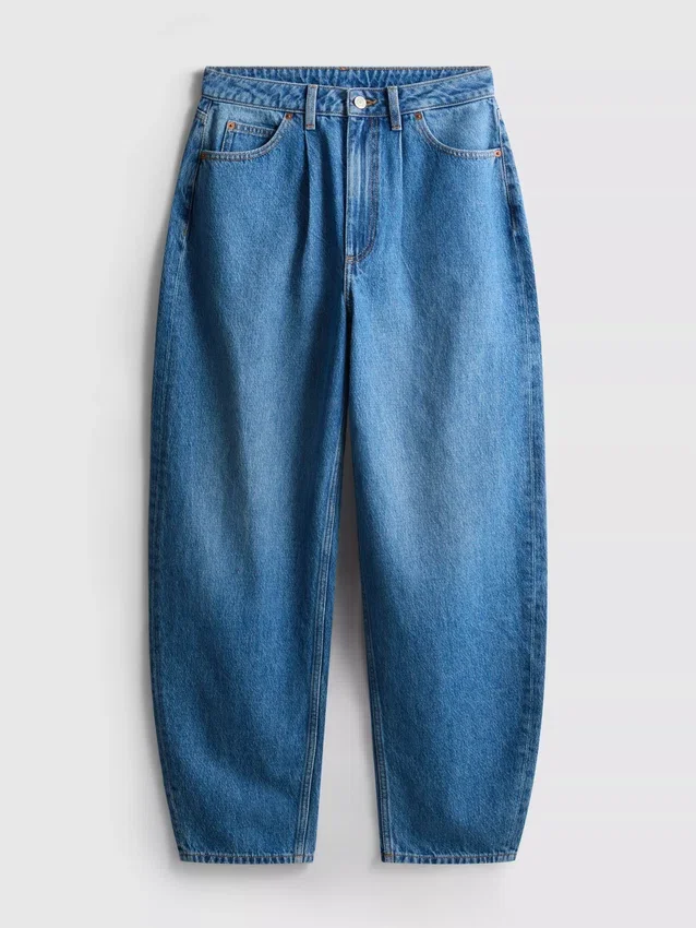 Ultimate cotton denim barrel-leg jeans