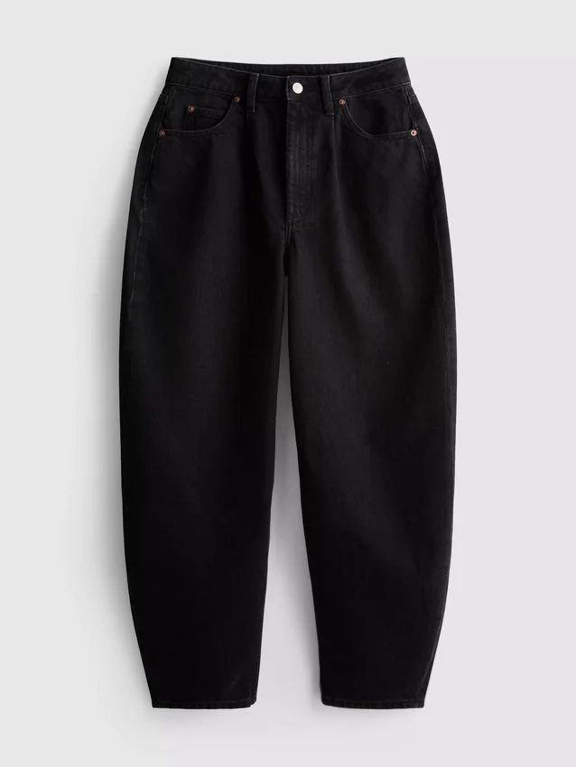 Ultimate cotton denim barrel-leg jeans