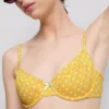 Underwired sweetheart polka dot bikini top