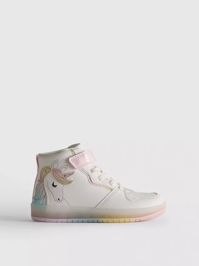 Unicorn light up high-top sneakers