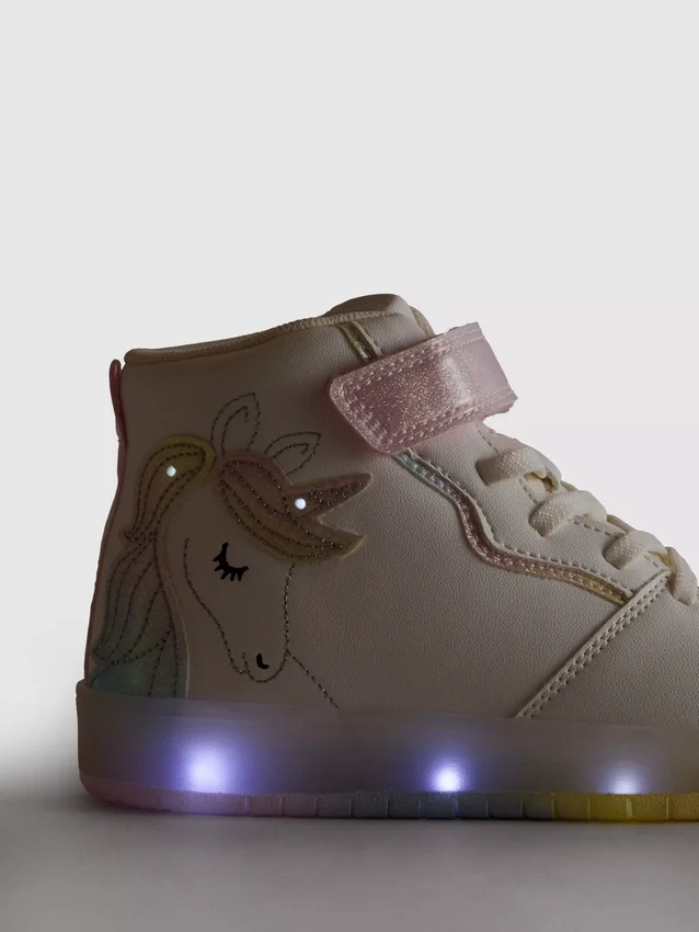 Unicorn light up high-top sneakers