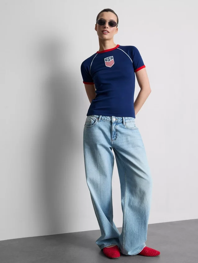 Usa longline baby tee