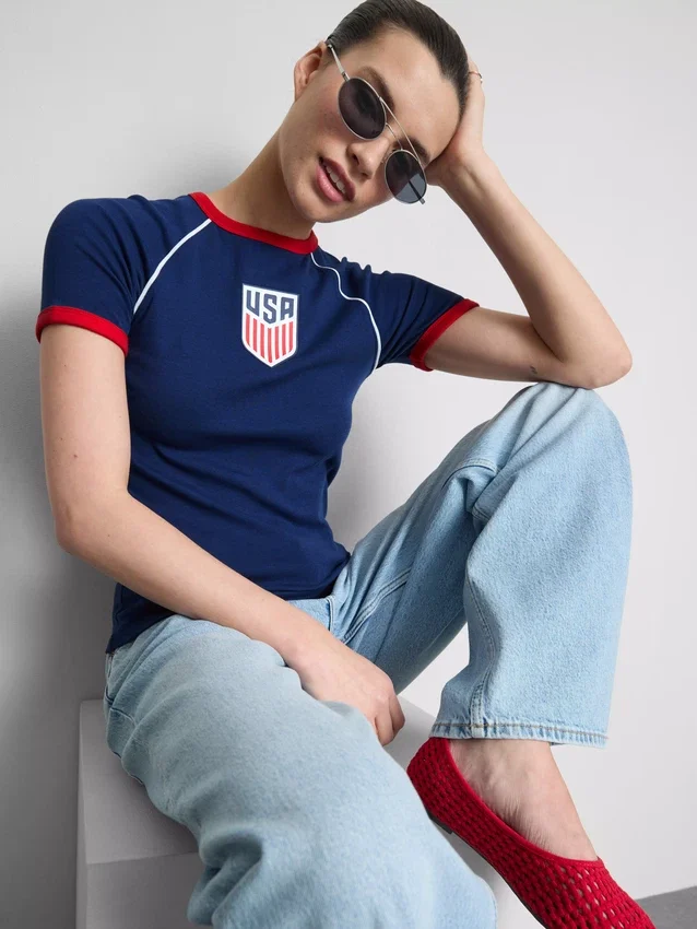 Usa longline baby tee