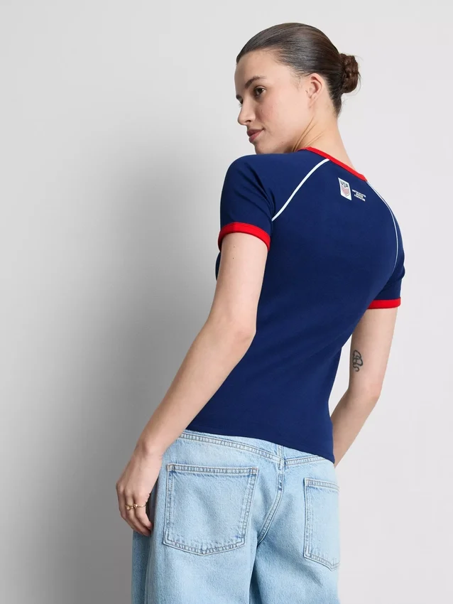 Usa longline baby tee