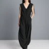 V-neck balloon-leg jumpsuit