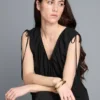V-neck balloon-leg jumpsuit