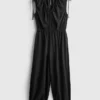V-neck balloon-leg jumpsuit