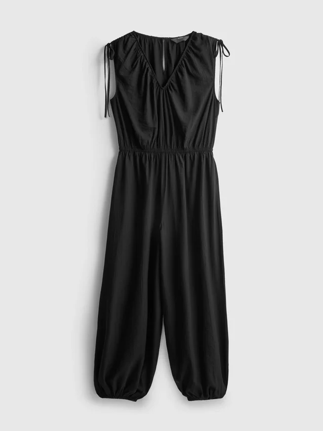 V-neck balloon-leg jumpsuit