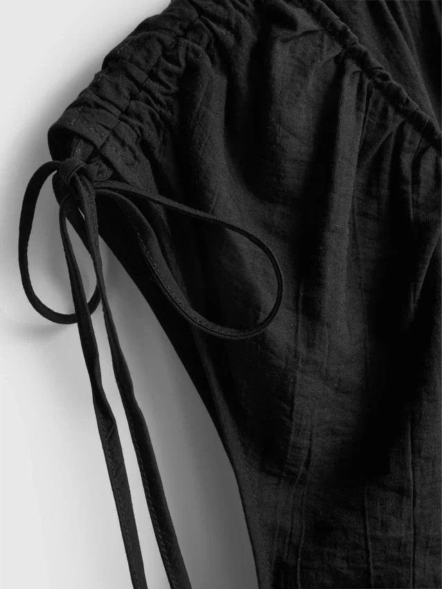 V-neck balloon-leg jumpsuit