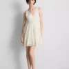 V-neck crinkle mini dress