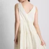 V-neck crinkle mini dress