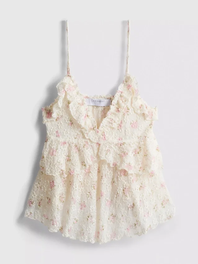 V-neck frill cami top