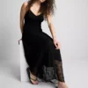 V-neck lace maxi dress