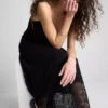 V-neck lace maxi dress