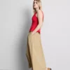 V-neck peplum sleeveless top