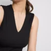V-neck peplum sleeveless top