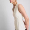 V-neck peplum sleeveless top