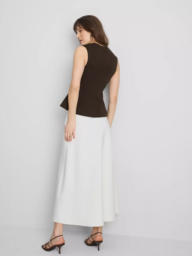 V-neck peplum sleeveless top