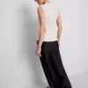 V-neck peplum sleeveless top