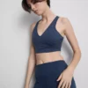 V-neck racer active crop top