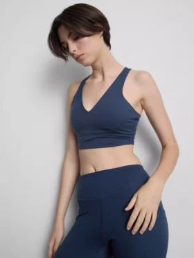 V-neck racer active crop top