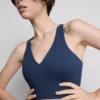 V-neck racer active crop top