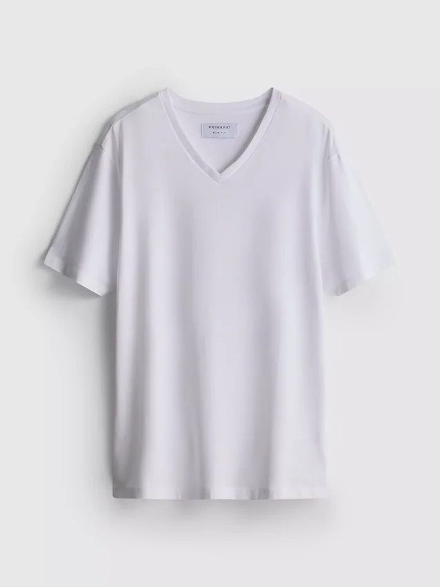 V-neck slim-fit stretch t-shirt