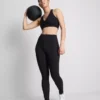 V-neck smooth support active crop top