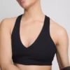 V-neck smooth support active crop top