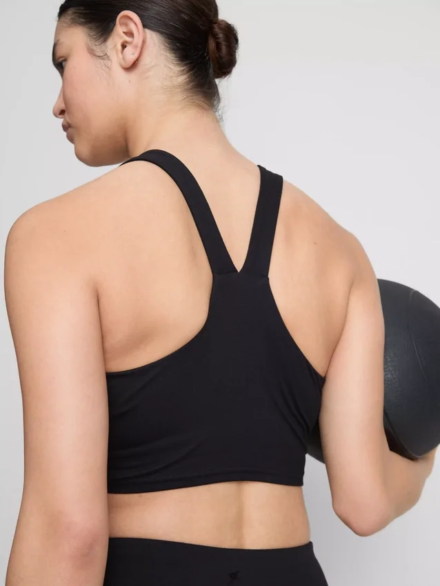 V-neck smooth support active crop top