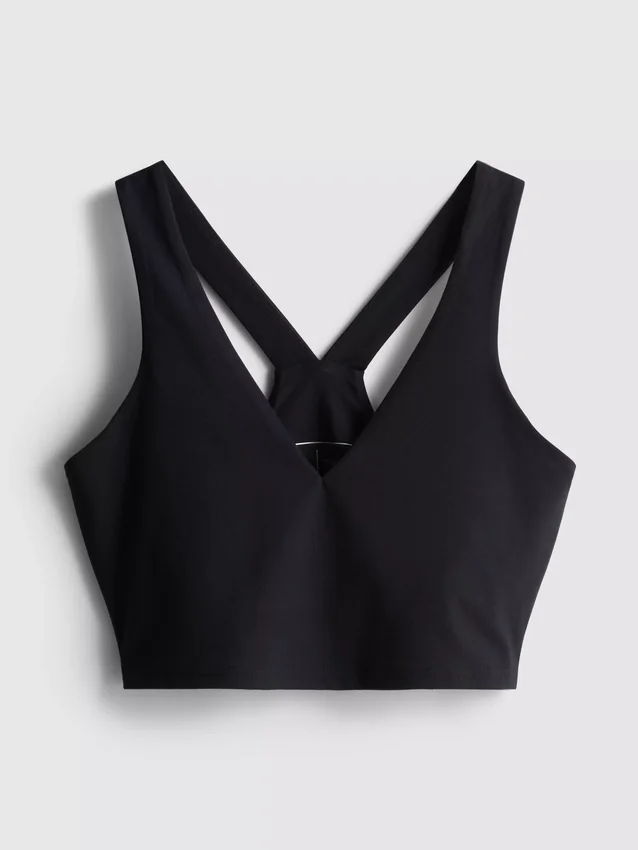 V-neck smooth support active crop top