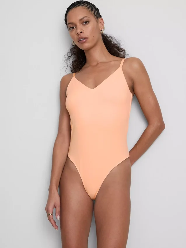 V-neck strappy bodysuit