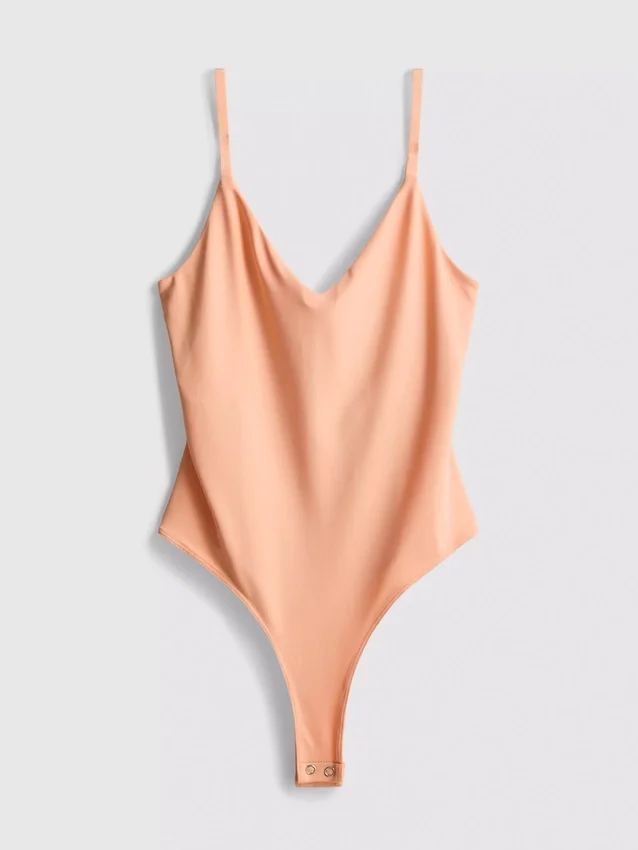 V-neck strappy bodysuit