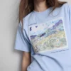 Vincent van gogh landscape art cotton t-shirt