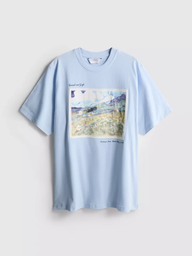 Vincent van gogh landscape art cotton t-shirt