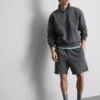 Washed elasticated shorts