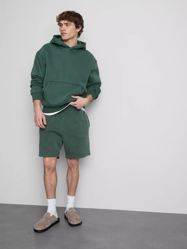 Washed elasticated shorts