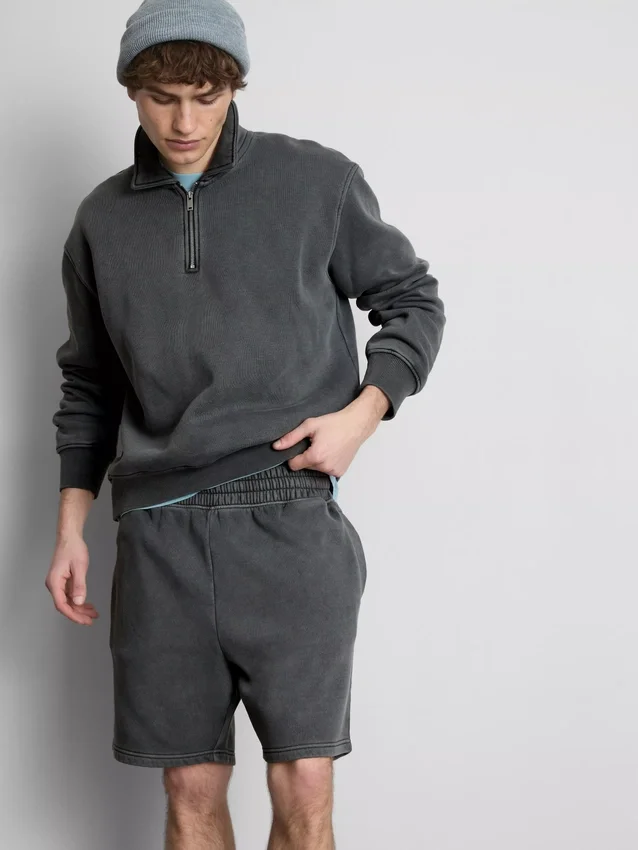 Washed elasticated shorts