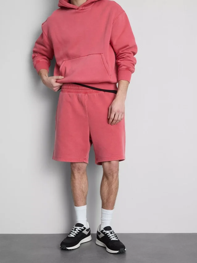 Washed elasticated shorts