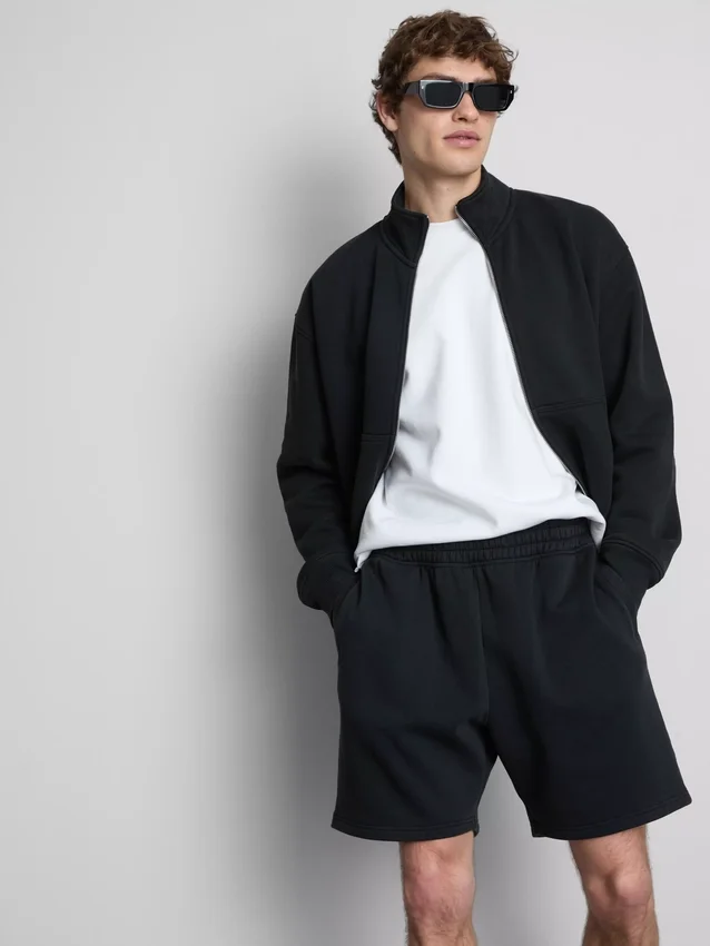 Washed elasticated shorts