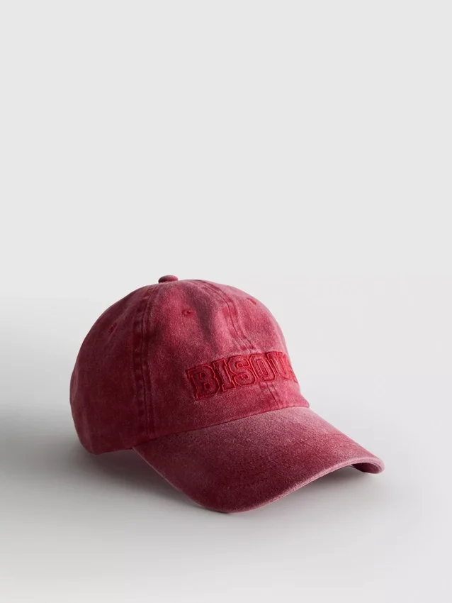 Washed embroidered baseball cap