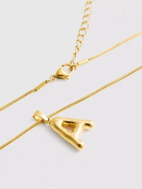 Waterproof initial necklace