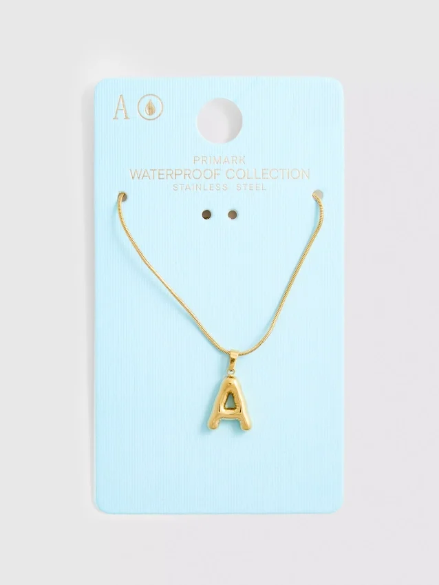 Waterproof initial necklace