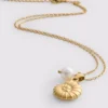 Waterproof shell charm necklace