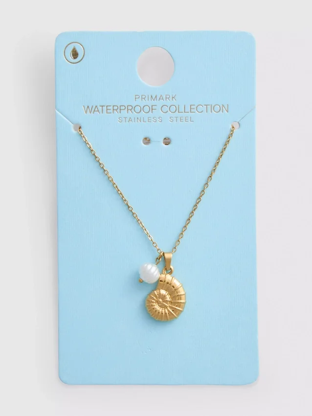 Waterproof shell charm necklace