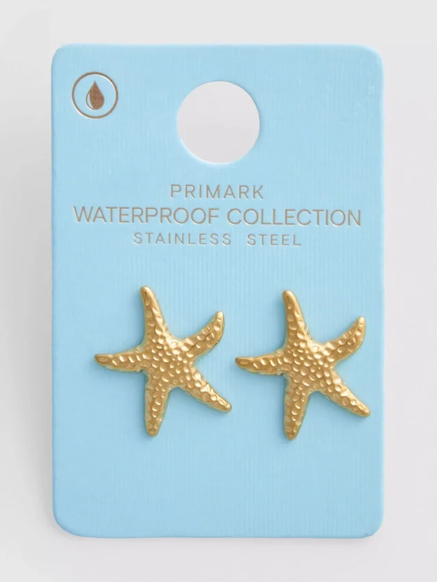 Waterproof starfish stud earrings