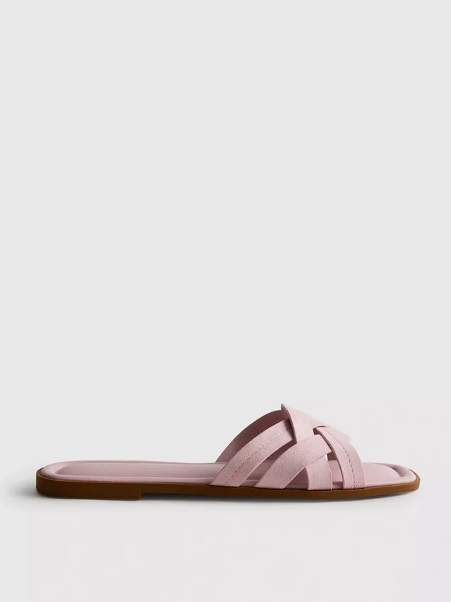 Weave strap mules
